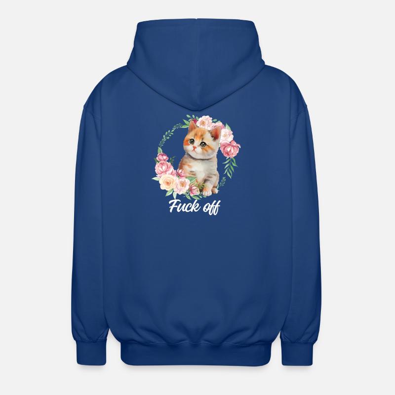 Süßes genervtes Kätzchen - Unisex Kapuzenjacke - Royalblau