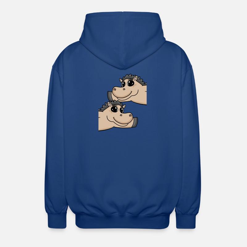Pferd Pferde - Unisex Kapuzenjacke - Royalblau