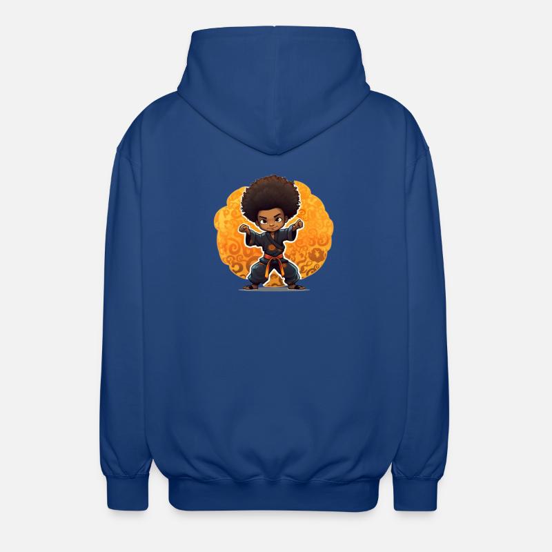 Kampfkunst-Kind mit Afro-Style - Unisex Kapuzenjacke - Royalblau