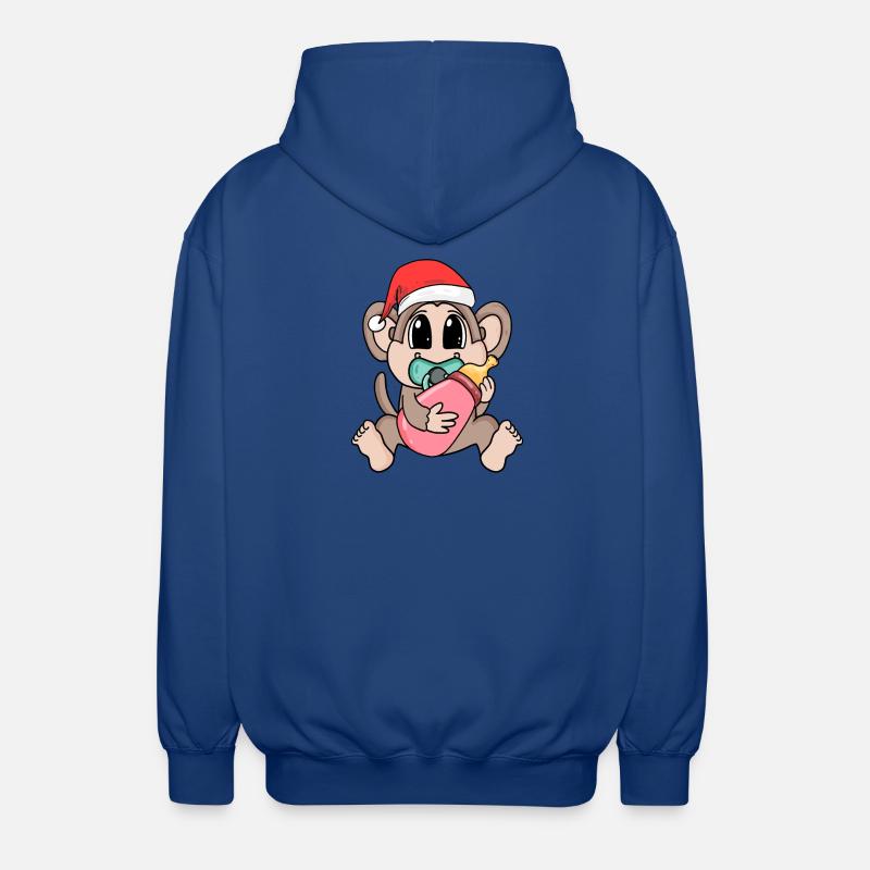Singe bébé Noël - Veste à capuche unisexe - bleu royal