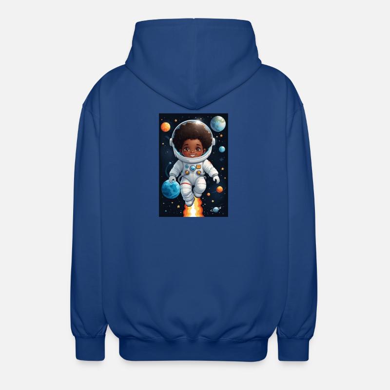 Visage d’enfant aventurier de l’espace - Veste à capuche unisexe - bleu royal
