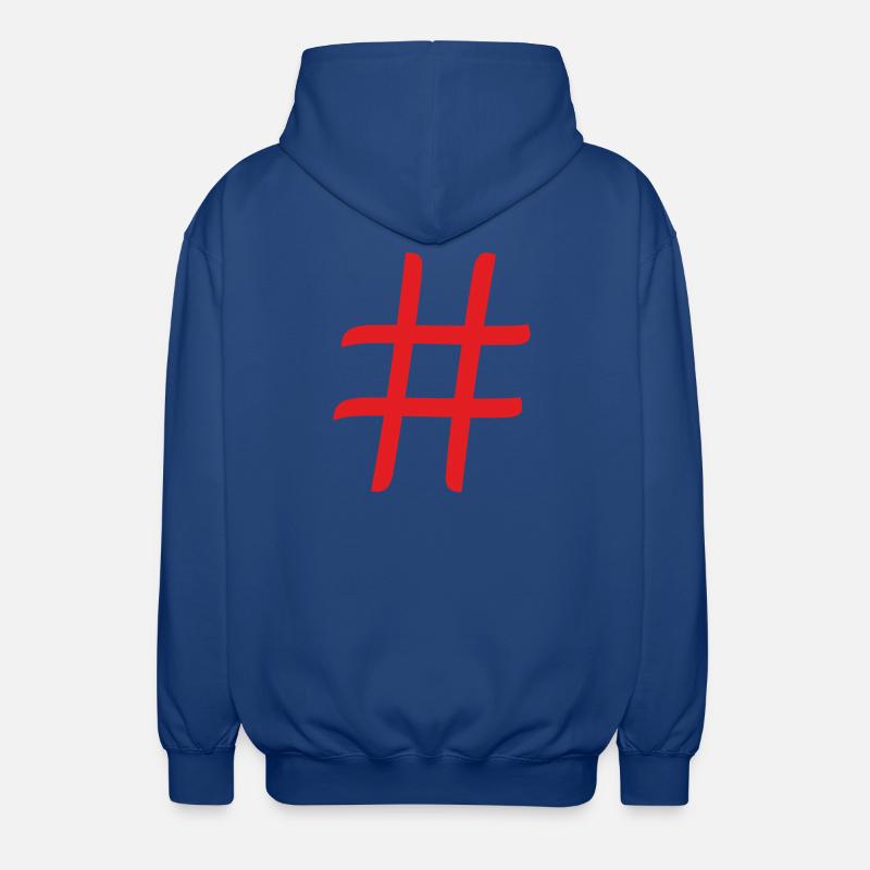 Hashtag (en anglais) - Veste à capuche unisexe - bleu royal