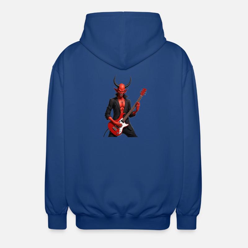 Diable avec guitare électrique rouge - Veste à capuche unisexe - bleu royal