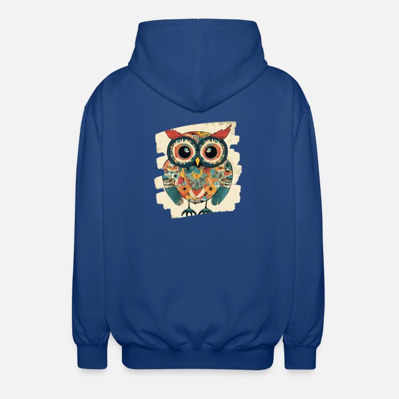 Owl - Unisex Hooded Jacket - royal blue