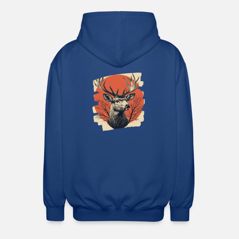Cerf avec bois - Veste à capuche unisexe - bleu royal