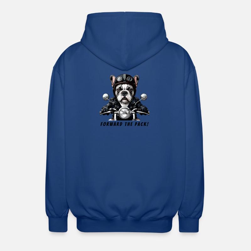 Bouledogue Motard "Forward the Pack" - Veste à capuche unisexe - bleu royal