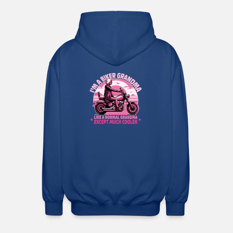Conception audacieuse de grand-mère cavalière - Veste à capuche unisexe - bleu royal