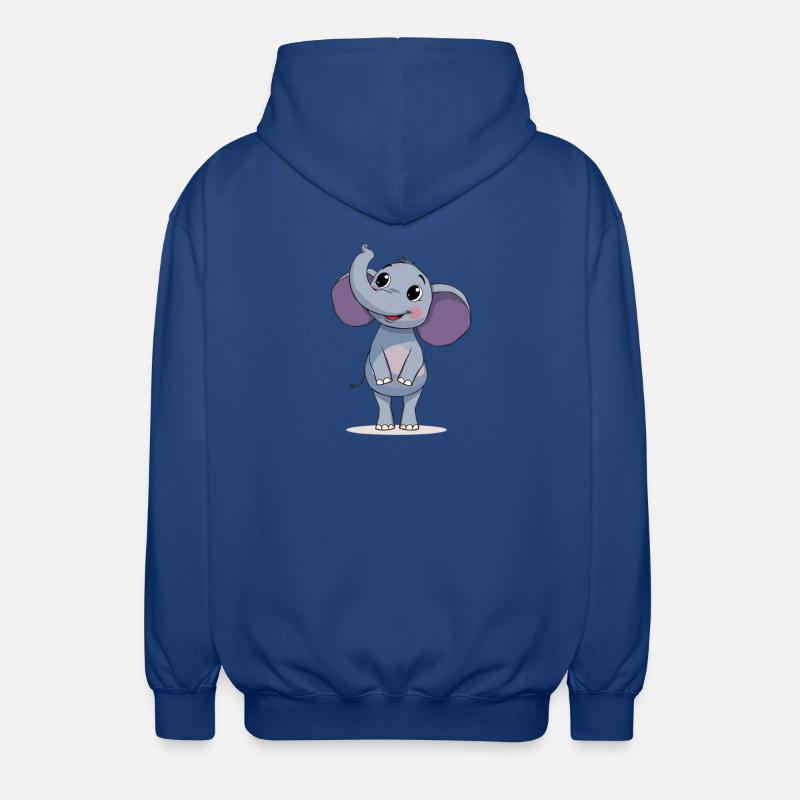 Conception graphique d’éléphant mignon - Veste à capuche unisexe - bleu royal