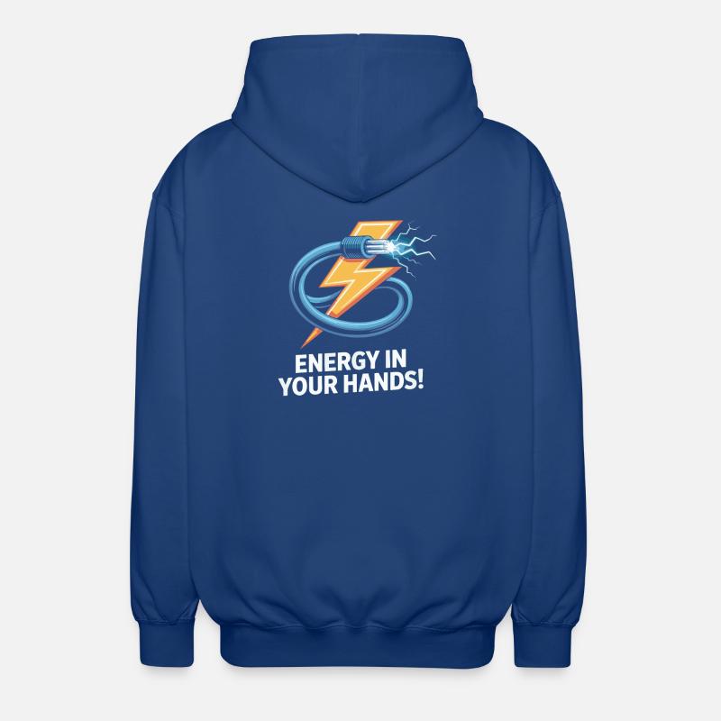 Elektrischer Strom Blitz Design - Unisex Kapuzenjacke - Royalblau