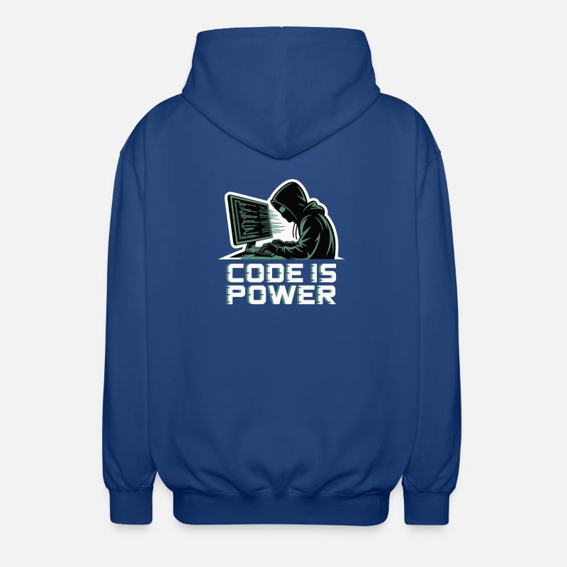 Cyber Hacker Code Unendliches Design - Unisex Kapuzenjacke - Royalblau