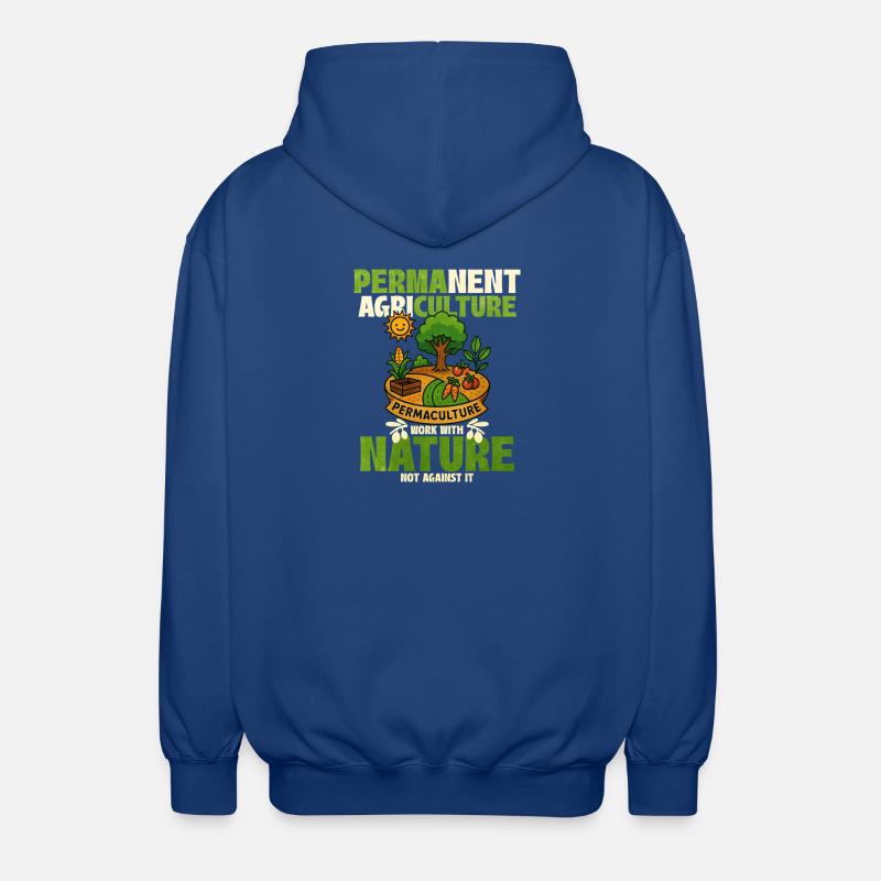 Conception de la nature en permaculture - Veste à capuche unisexe - bleu royal