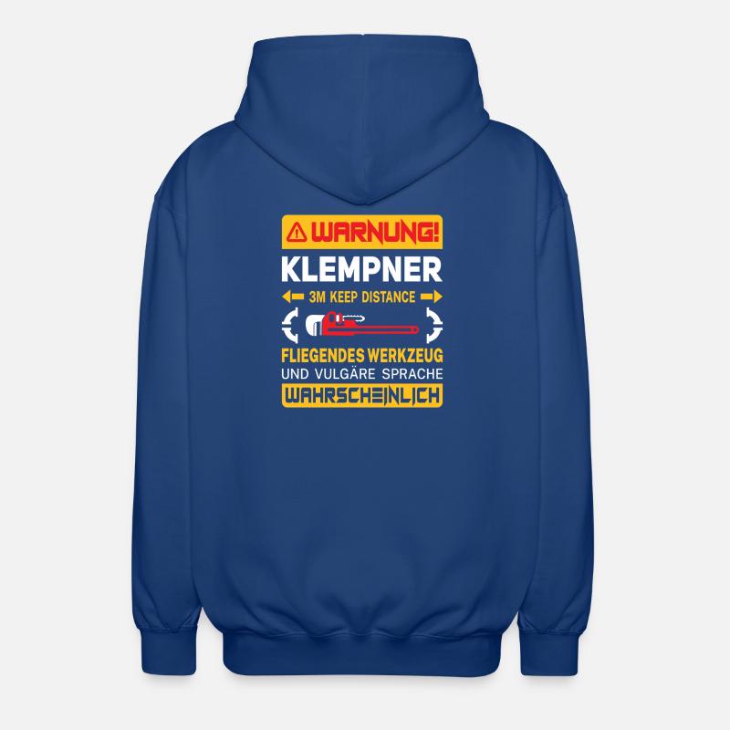 Chauffagiste Plombier Plombier de construction chauffage - Veste à capuche unisexe - bleu royal