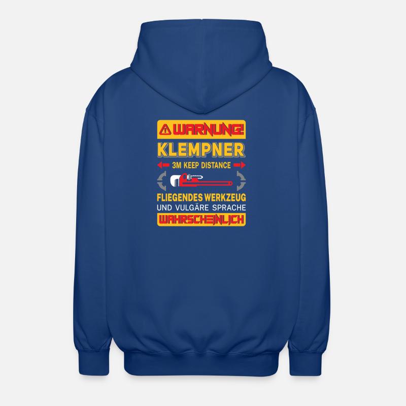 Chauffagiste Plombier Plombier de construction chauffage - Veste à capuche unisexe - bleu royal