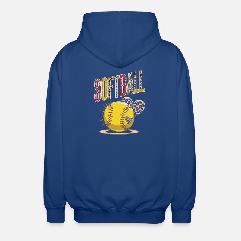 Motif de softball à imprimé léopard - Veste à capuche unisexe - bleu royal