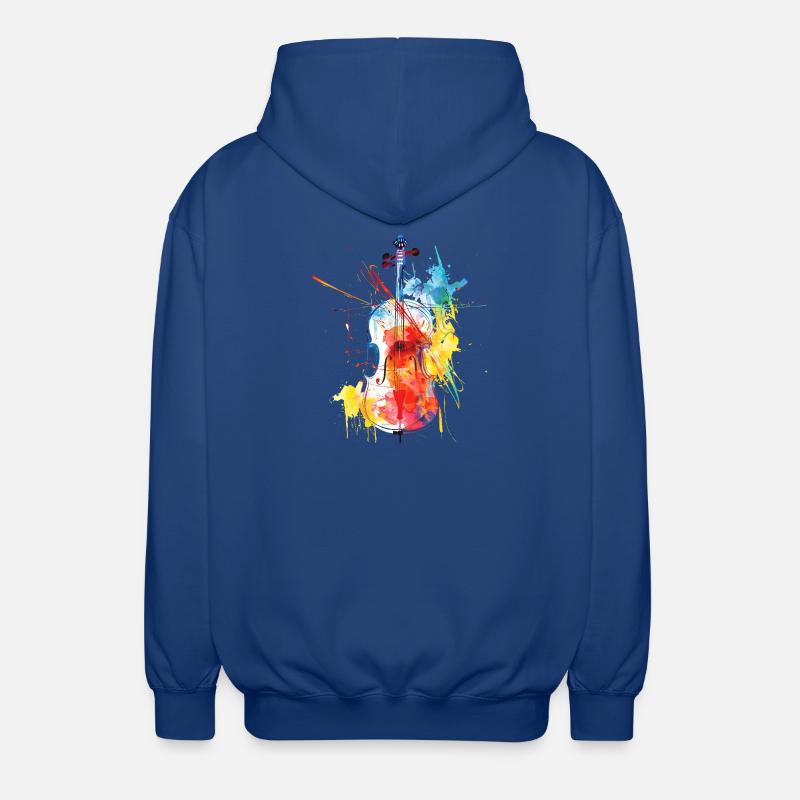 Farbenfrohe Violinenkunst - Unisex Kapuzenjacke - Royalblau