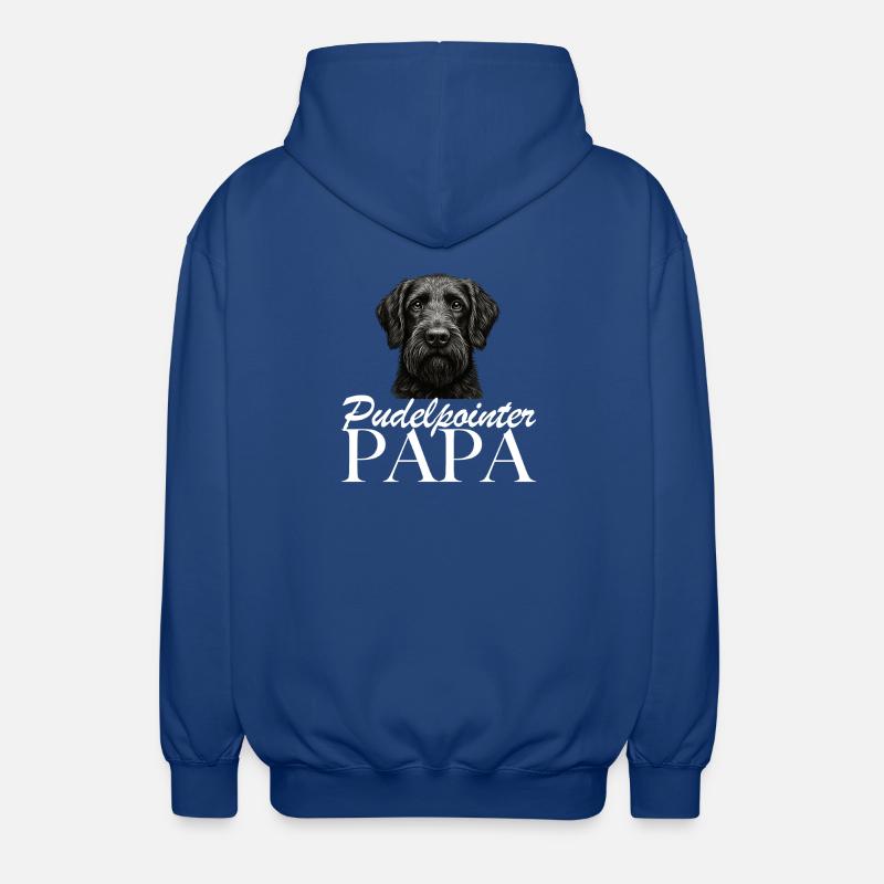 Papa caniche pointer - Veste à capuche unisexe - bleu royal