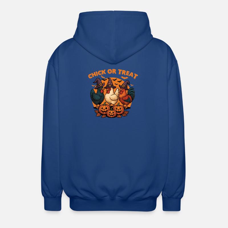 Küken oder Leckerli Gruseliges Halloween-Huhn - Unisex Kapuzenjacke - Royalblau