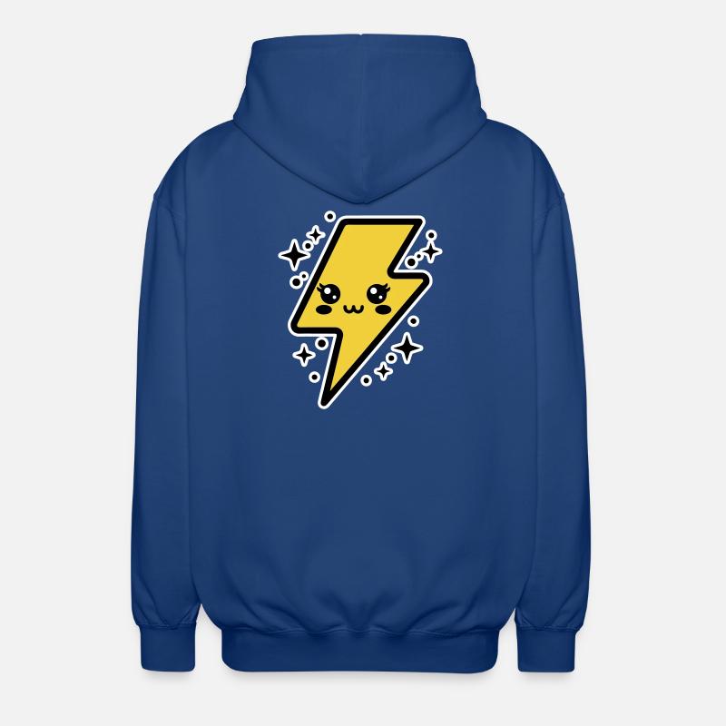 Entzückender Blitz mit Kawaii-Gesicht - Unisex Kapuzenjacke - Royalblau
