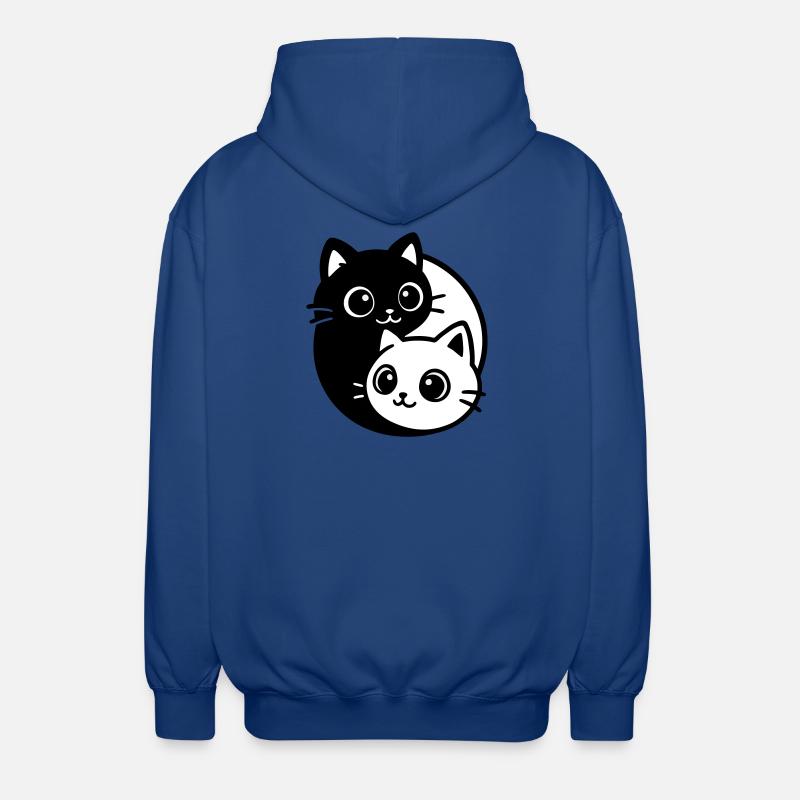 Portrait de chat Ying Yang - Veste à capuche unisexe - bleu royal