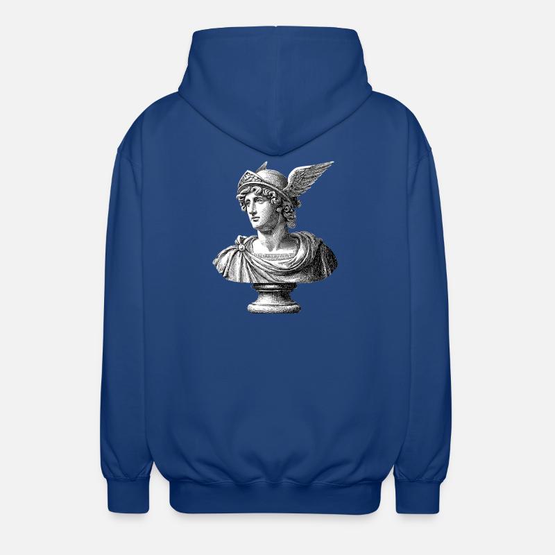 Buste antique Hermès - Gravure classique - Veste à capuche unisexe - bleu royal