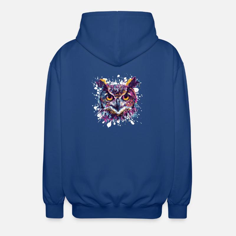 Eulenkopf Splatter - Unisex Kapuzenjacke - Royalblau