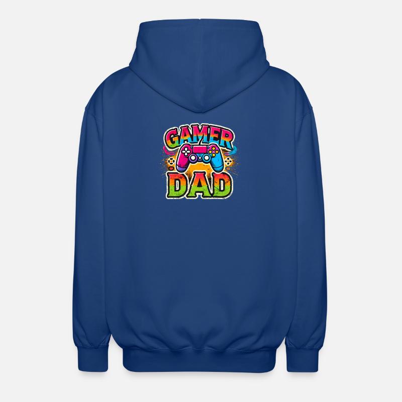 Gamer Dad Rainbow Controller, Père Gaming - Veste à capuche unisexe - bleu royal