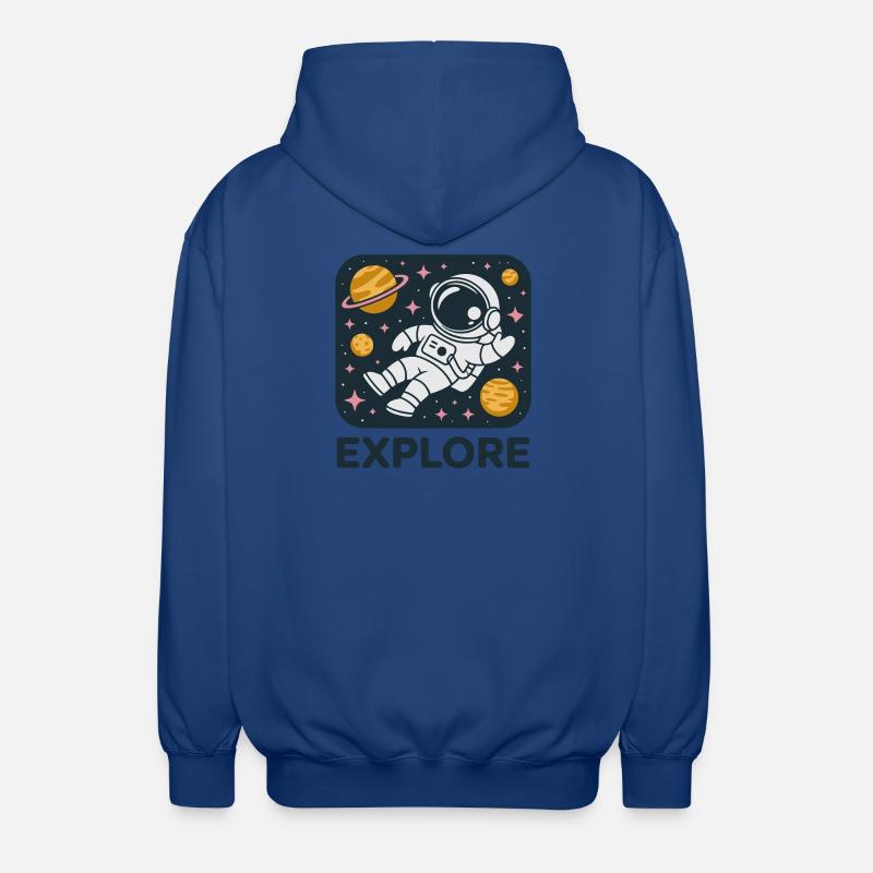Explorez l’astronaute de l’espace - Veste à capuche unisexe - bleu royal