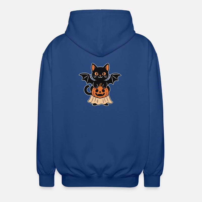 Chat d’Halloween avec citrouille - Veste à capuche unisexe - bleu royal