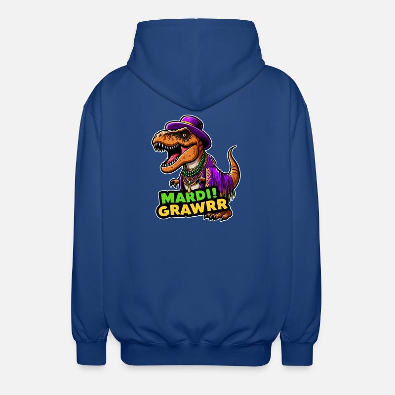 T Rex Carnival Mardi Gras - Unisex Hooded Jacket - royal blue