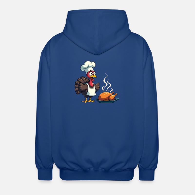 Cuisinier de dinde de Thanksgiving - Veste à capuche unisexe - bleu royal