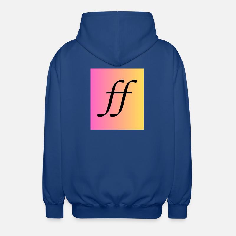 Fortissimo - Musik Monogram Gradient - Unisex Kapuzenjacke - Royalblau