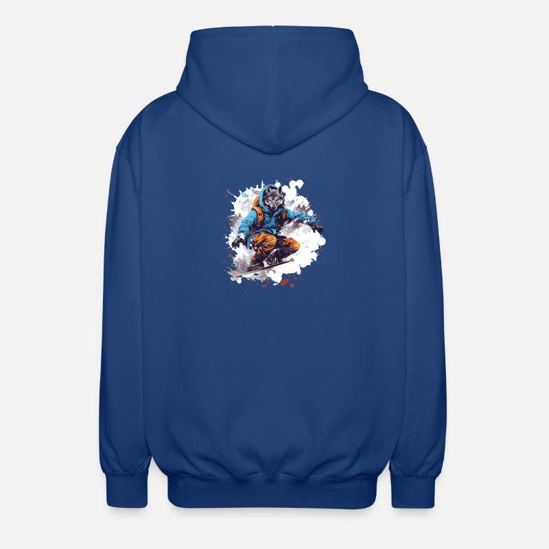 Wolf Snowboard - Unisex Kapuzenjacke - Royalblau