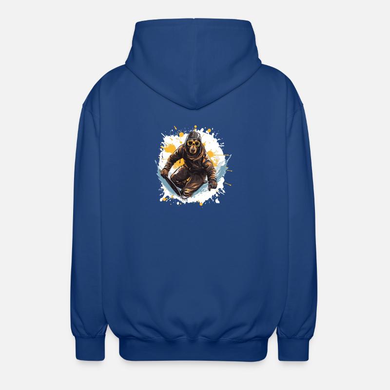 Doberman Chien Planche à neige - Veste à capuche unisexe - bleu royal