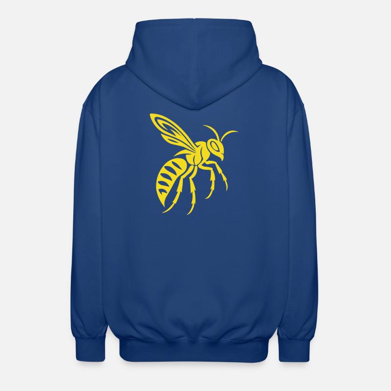 Silhouette de guêpe jaune sur noir - Veste à capuche unisexe - bleu royal