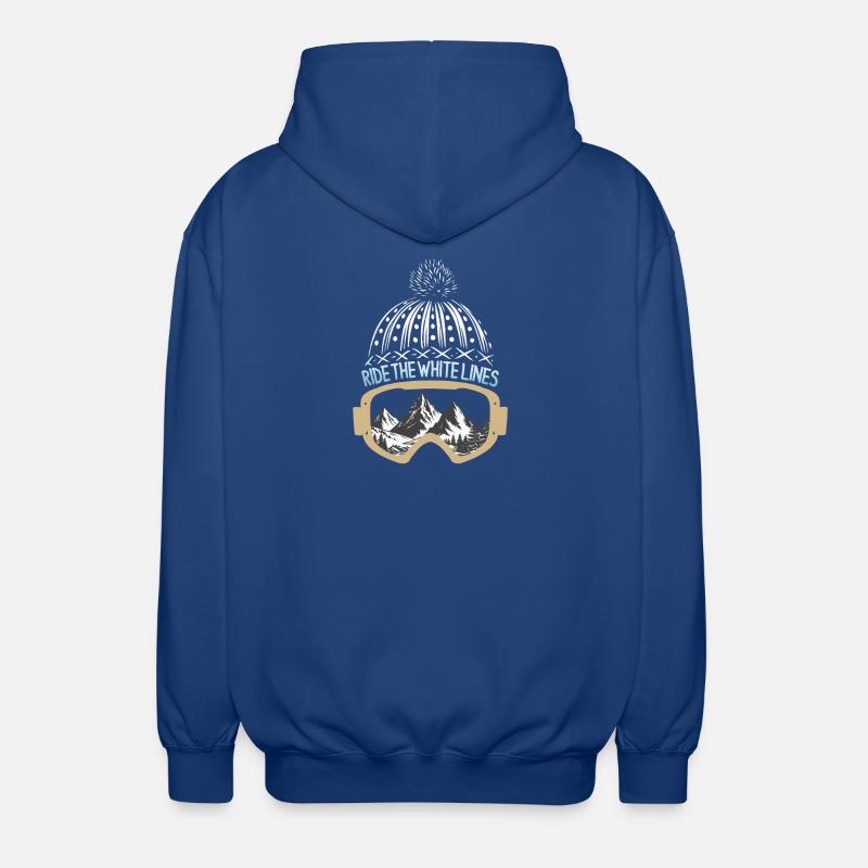 Roulez sur les lignes blanches - Veste à capuche unisexe - bleu royal