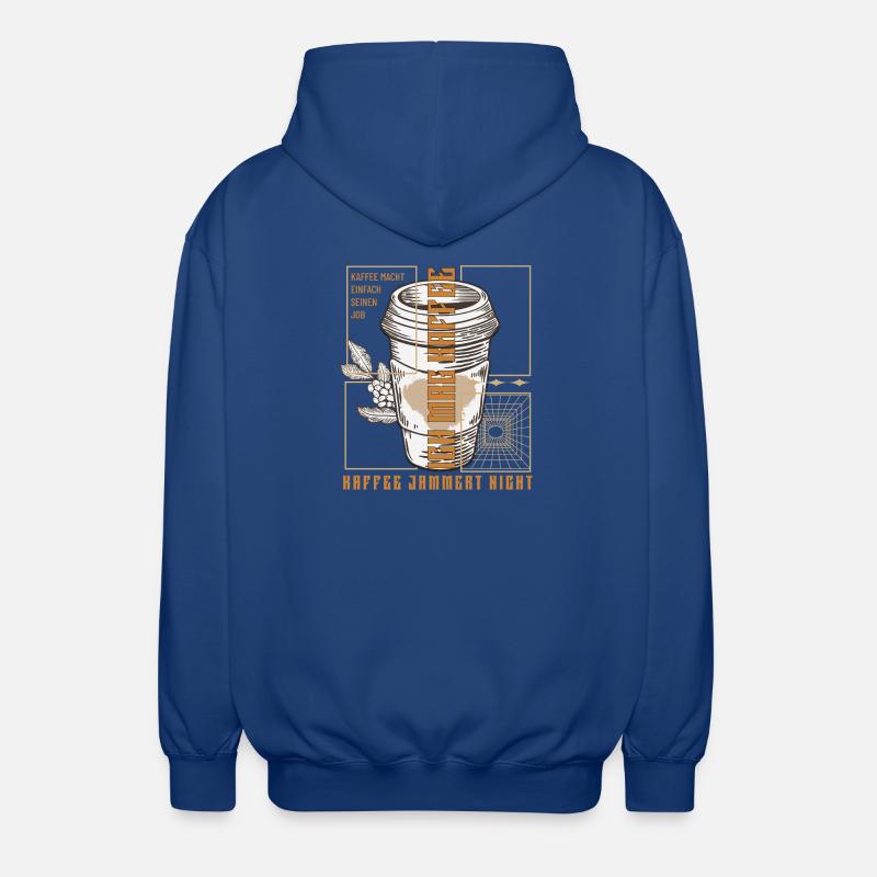 Coffee just does its job retro - Unisex Hooded Jacket - royal blue