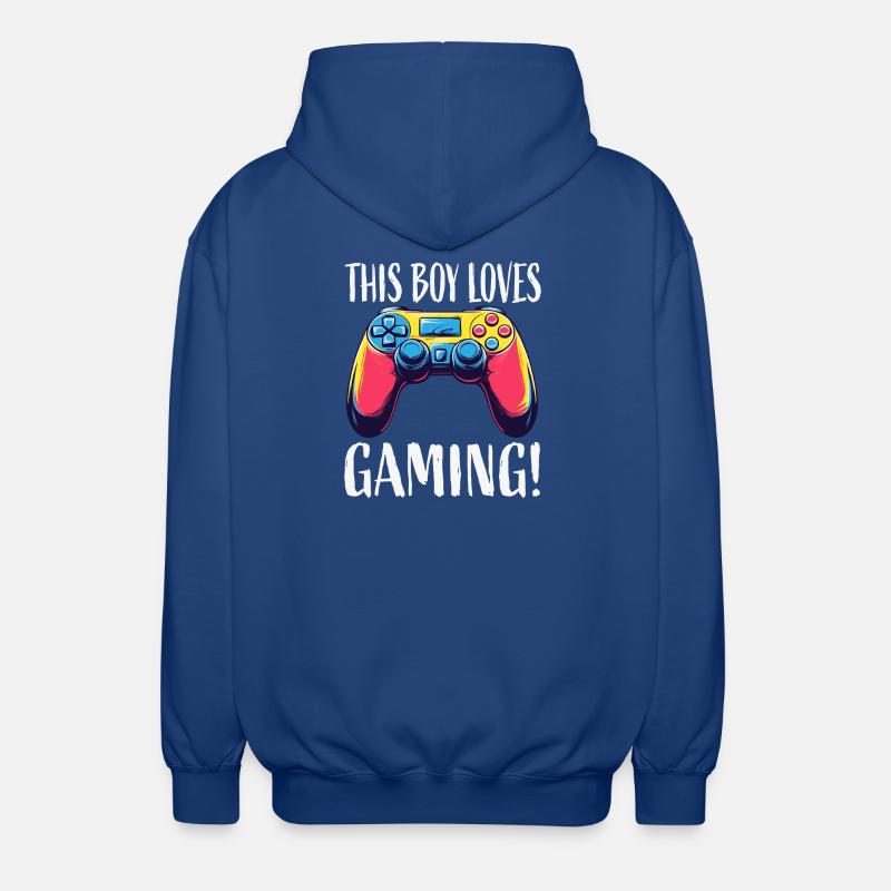 Junge liebt Gaming Controller - Unisex Kapuzenjacke - Royalblau