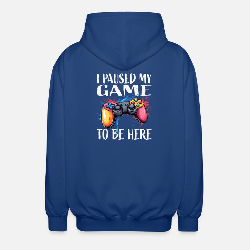 Gamer Pause Controller Farbexplosion - Unisex Kapuzenjacke - Royalblau