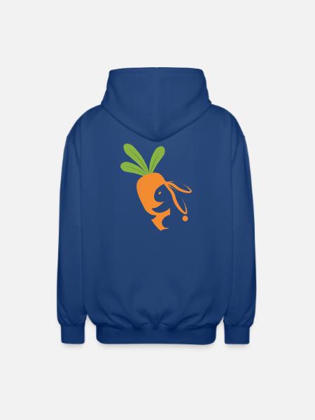 Karottenlächelndes Maskottchen - Unisex Kapuzenjacke - Royalblau