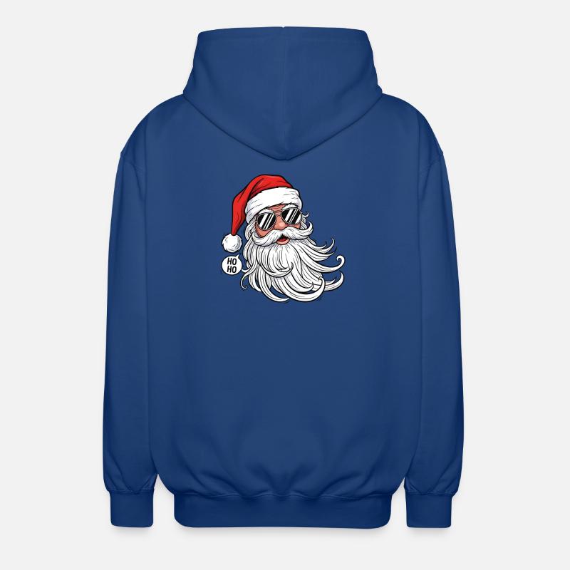 Cooler Santa Comic Kopf mit Sonnenbrille - Unisex Kapuzenjacke - Royalblau