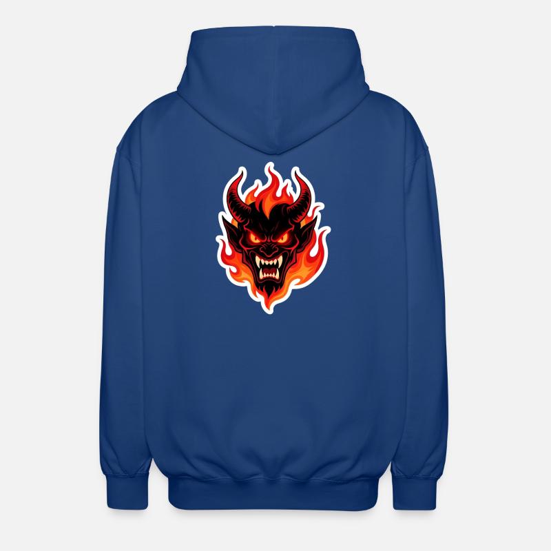Feuriger Dämonenkopf - Unisex Kapuzenjacke - Royalblau