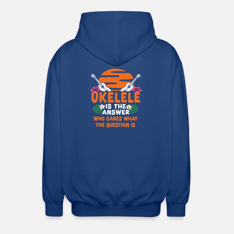 Ukulélé hawaïen ukélé ukulélé est - Veste à capuche unisexe - bleu royal