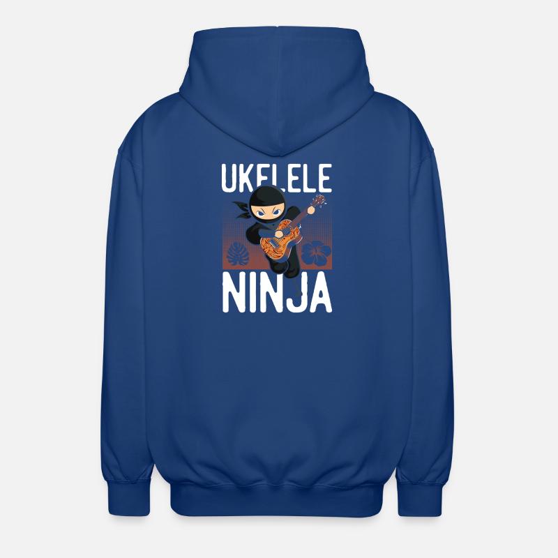 Hawaiian Ukulele Uke Ninja Ukulele - Unisex Hooded Jacket - royal blue