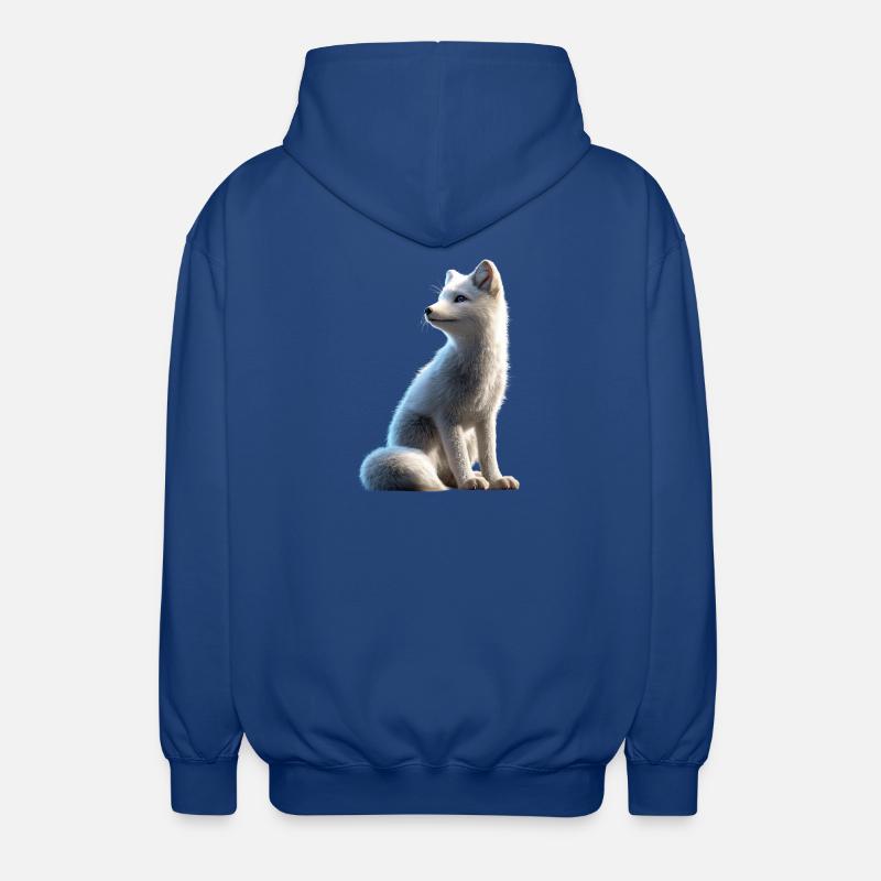 Polarfuchs Schneefuchs Eisfuchs Süßer Weißer Fuchs - Unisex Kapuzenjacke - Royalblau