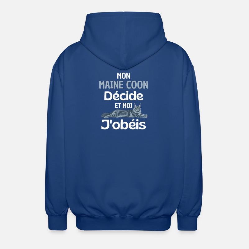 Maine Coon Commande Tu Obéis - Veste à capuche unisexe - bleu royal