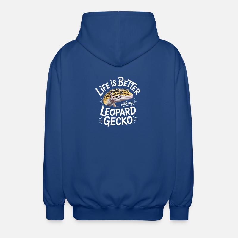 Leopard Gecko Life is Better - Unisex Hooded Jacket - royal blue