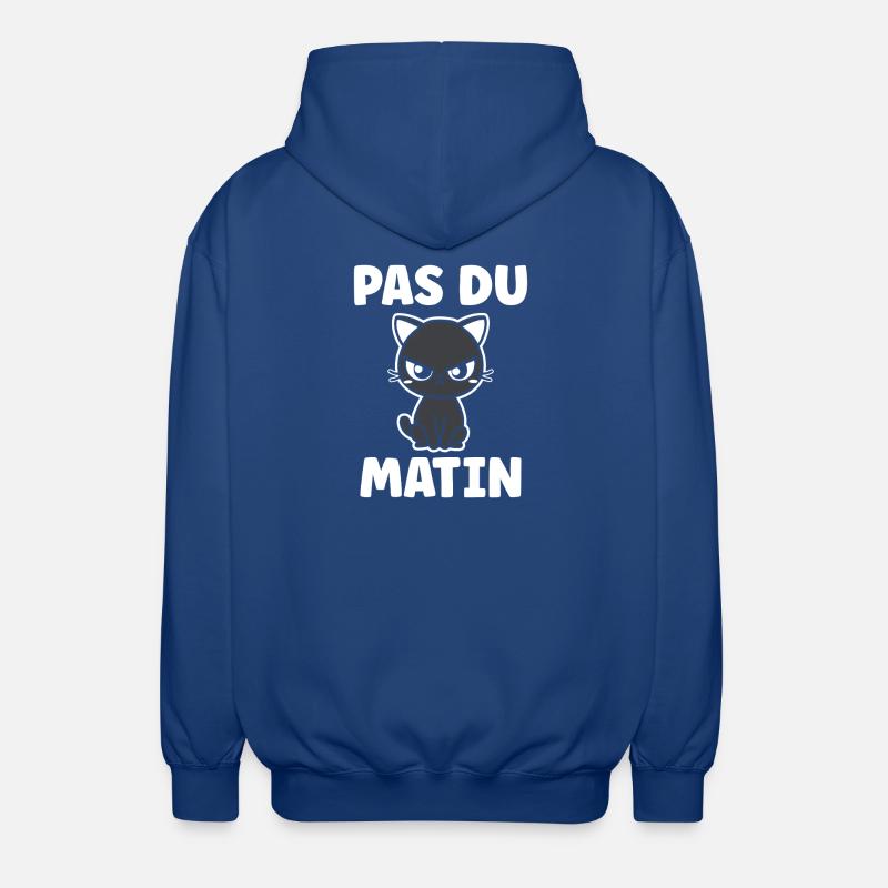 Chat grognon Pas du matin - Veste à capuche unisexe - bleu royal