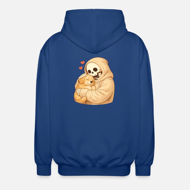 Squelette douillet avec chiot – sécurité - Veste à capuche unisexe - bleu royal