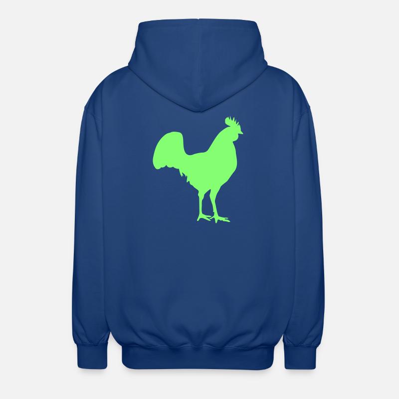 Hahn Rooster Silhouette - Unisex Kapuzenjacke - Royalblau