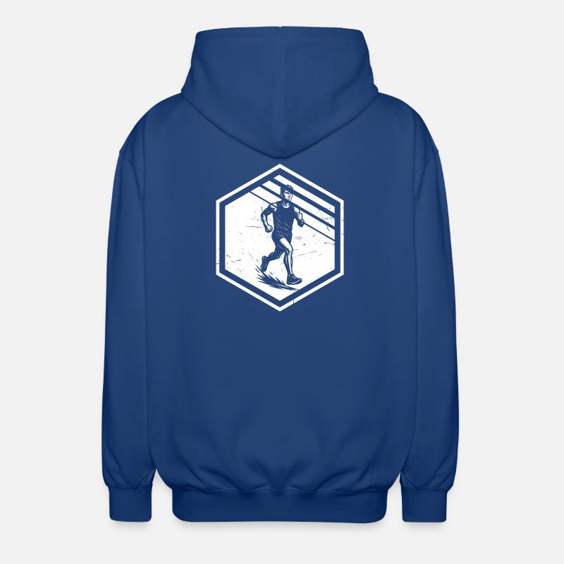 Modernes Running Artwork - Unisex Kapuzenjacke - Royalblau